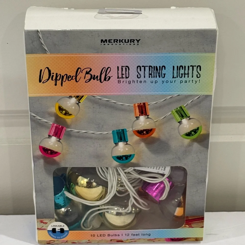 NEW MERKURY Innovations Multicolor Dipped Bulb LED String Lights